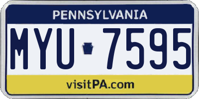 PA license plate MYU7595
