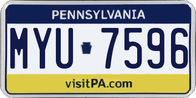 PA license plate MYU7596