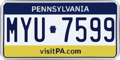 PA license plate MYU7599