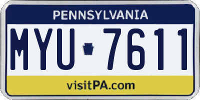 PA license plate MYU7611