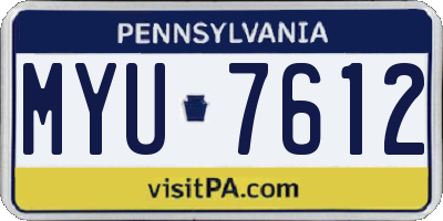 PA license plate MYU7612