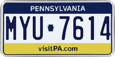 PA license plate MYU7614