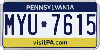 PA license plate MYU7615