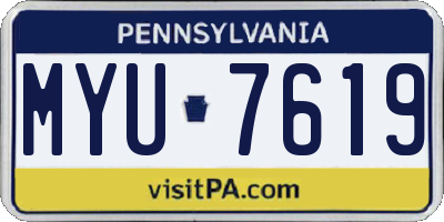 PA license plate MYU7619