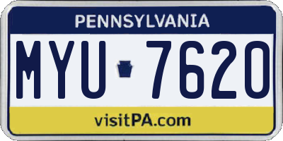 PA license plate MYU7620