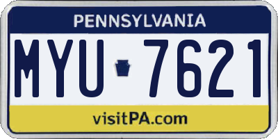 PA license plate MYU7621