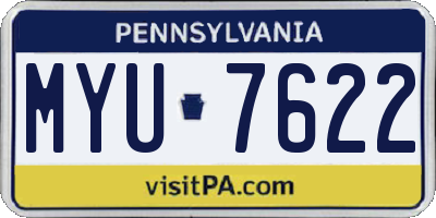 PA license plate MYU7622