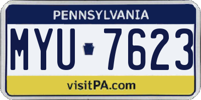 PA license plate MYU7623