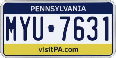 PA license plate MYU7631