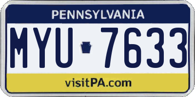 PA license plate MYU7633