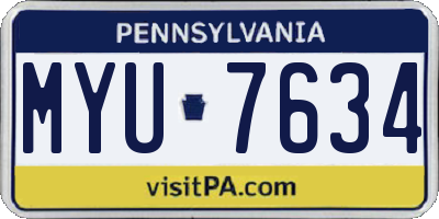 PA license plate MYU7634