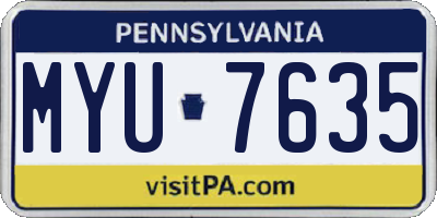 PA license plate MYU7635