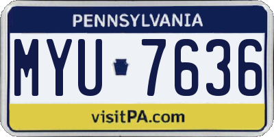PA license plate MYU7636