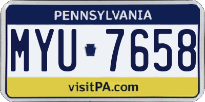 PA license plate MYU7658