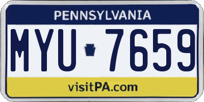 PA license plate MYU7659