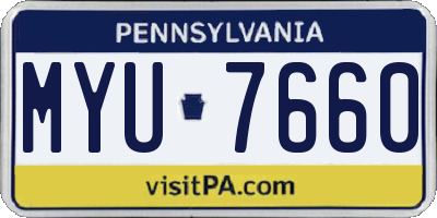 PA license plate MYU7660