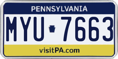 PA license plate MYU7663