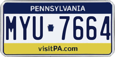 PA license plate MYU7664