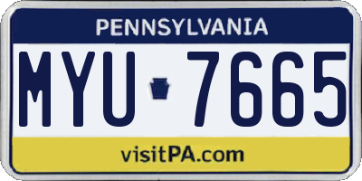 PA license plate MYU7665