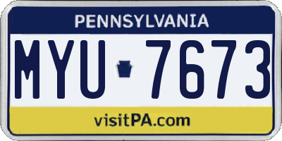 PA license plate MYU7673