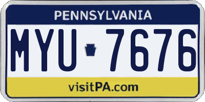 PA license plate MYU7676