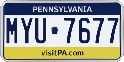 PA license plate MYU7677