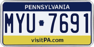 PA license plate MYU7691