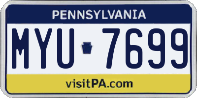 PA license plate MYU7699