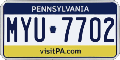 PA license plate MYU7702