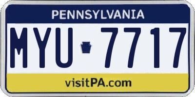 PA license plate MYU7717