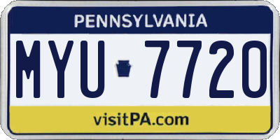 PA license plate MYU7720