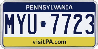 PA license plate MYU7723