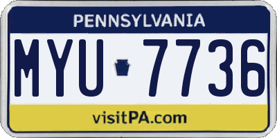 PA license plate MYU7736