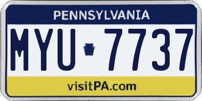 PA license plate MYU7737