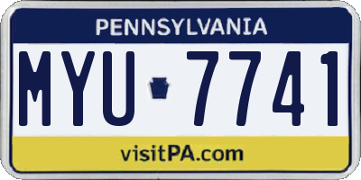 PA license plate MYU7741