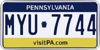 PA license plate MYU7744