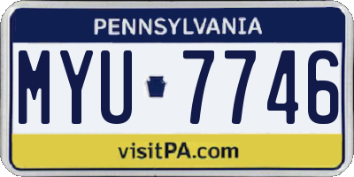 PA license plate MYU7746