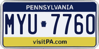 PA license plate MYU7760