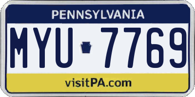 PA license plate MYU7769