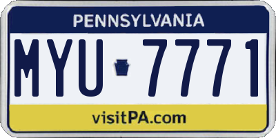 PA license plate MYU7771