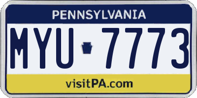 PA license plate MYU7773