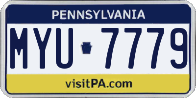 PA license plate MYU7779