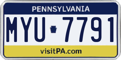 PA license plate MYU7791