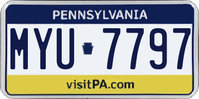 PA license plate MYU7797