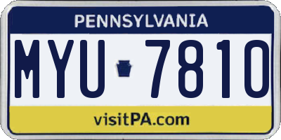 PA license plate MYU7810