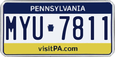 PA license plate MYU7811