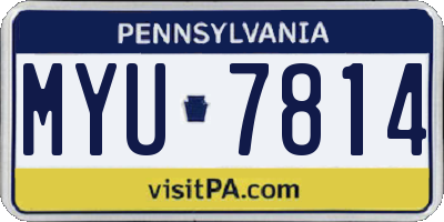 PA license plate MYU7814