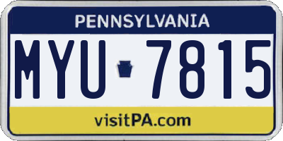PA license plate MYU7815