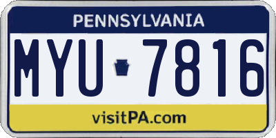PA license plate MYU7816