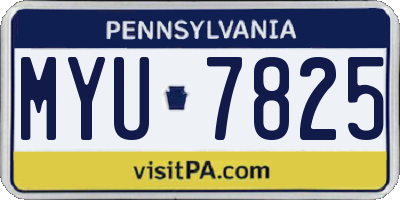 PA license plate MYU7825
